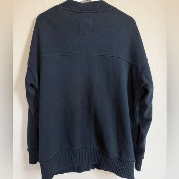Aerie Classic Black Fleece Cardigan Oversized Women’s Medium - Picture 2 of 10